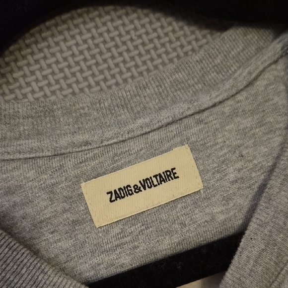 Zadig & Voltaire Gray Sweater with Red Text - Picture 3 of 4